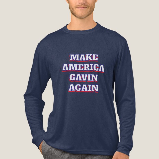 Make America Gavin Again | Newsom Political Humor Tri-Blend Shirt (Front)