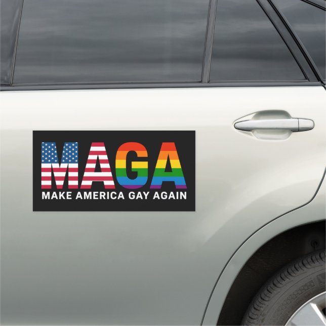 Make America Gay Again Gay Pride 2025 LGBTQ+  Car Magnet (In Situ)