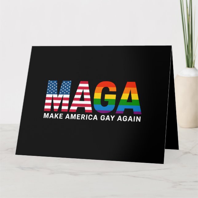 Make America Gay Again Gay Pride 2025 LGBTQ+  Card (Front)