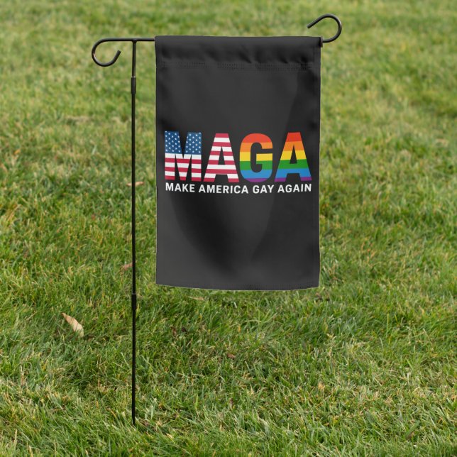 Make America Gay Again Gay Pride 2025 LGBTQ+  Garden Flag (In SItu)