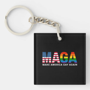 Make America Gay Again Gay Pride 2025 LGBTQ+ Keychain