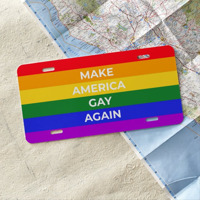 Make America Gay Again License Plate (In Situ)