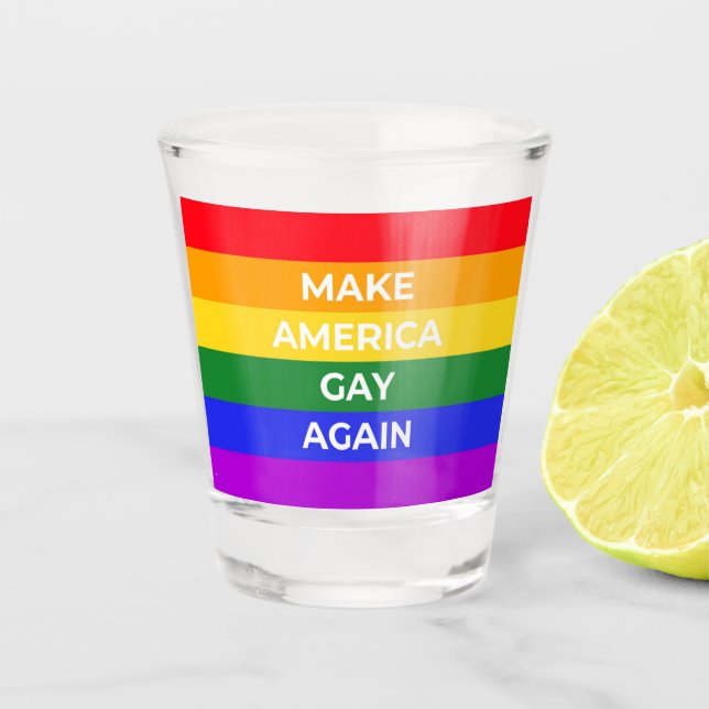 Make America Gay Again Shot Glass (Front)