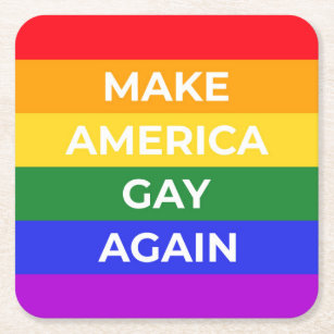 Make America Gay Again Square Paper Coaster