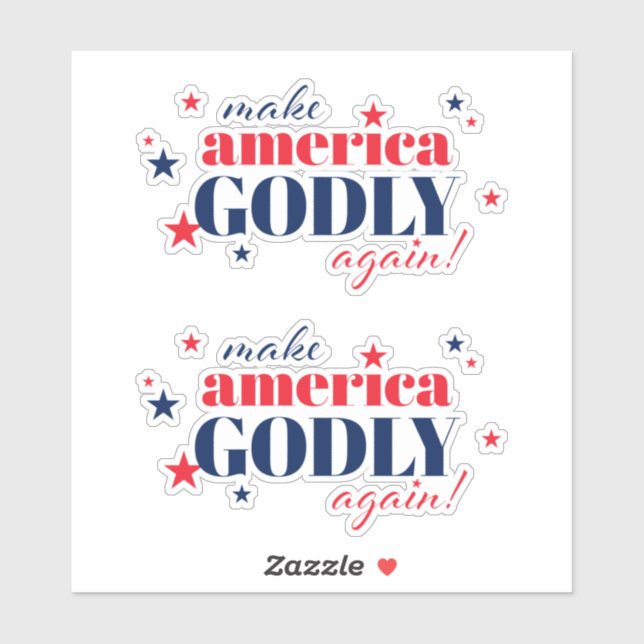 Make America Godly Again Patriotic  Sticker (Sheet)