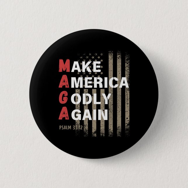 Make America Godly Again Psalm 33  Button (Front)