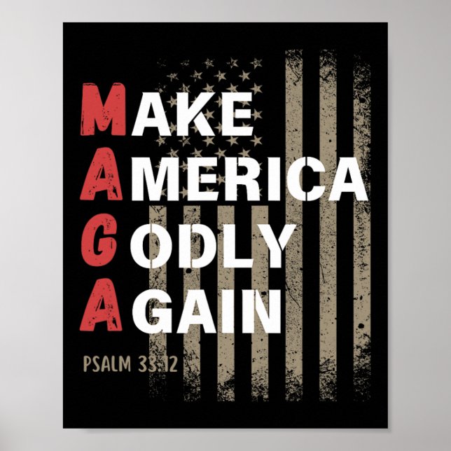 Make America Godly Again Psalm 33  Poster (Front)