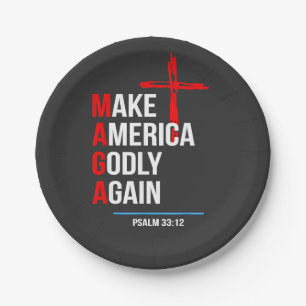 Make America Godly Again Trump Inaguration Maga Paper Plates