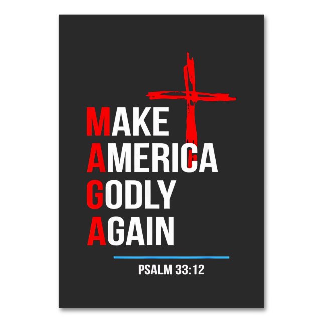 Make America Godly Again Trump Inaguration Maga  Table Number (Front)
