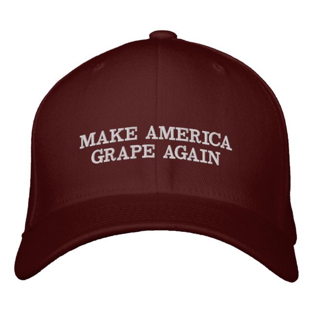 MAKE AMERICA GRAPE AGAIN, Drink Wine! Embroidered Baseball Cap (Front)