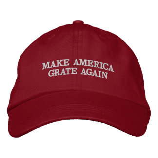 MAKE AMERICA GRATE AGAIN EMBROIDERED BASEBALL CAP