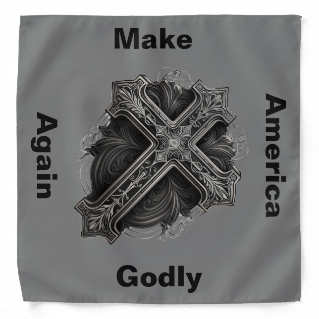 Make America Great and Godly Again Cross Bandana (Front)
