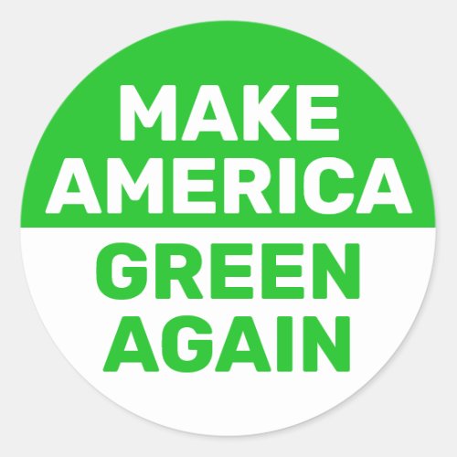 Make America Green Again Climate Change Classic Round Sticker