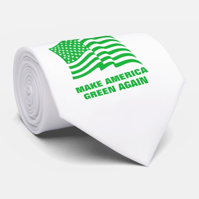 Make America Green Again Climate Change Neck Tie (Rolled)