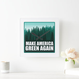 Make America Green Again Square Wall Clock