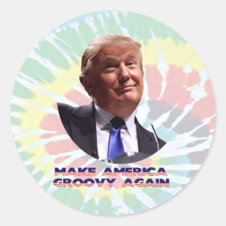 Make America Groovy Again Tie-Die Round Sticker