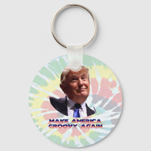 Make America Groovy Again Tie-Dye Keychain