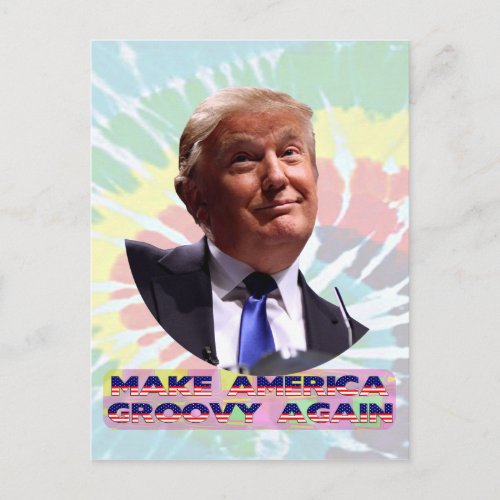 Make America Groovy Again Tie_Dye Postcard