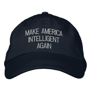 MAKE AMERICA INTELLIGENT AGAIN EMBROIDERED BASEBALL CAP