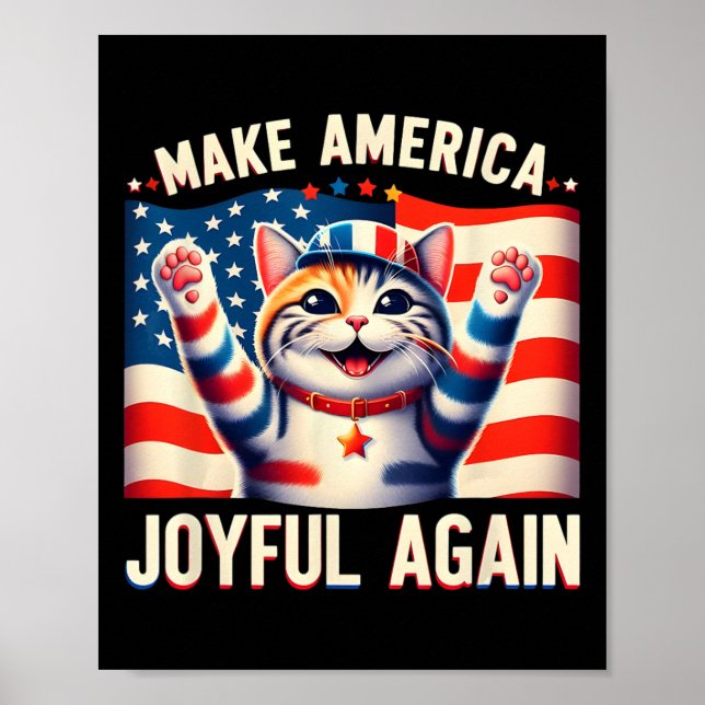 Make America Joyful Again Cat Ladies Kamala Harris Poster (Front)