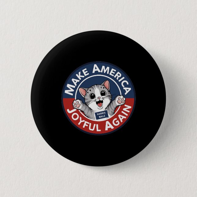 Make America Joyful Again Harris Wallz 2024  Button (Front)