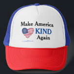 Make America KIND again. Anti-trump Trucker Hat<br><div class="desc">America has always been GREAT, now let's make it KIND again. Bring back kindness, empathy and generosity. Anti-trump statement.</div>