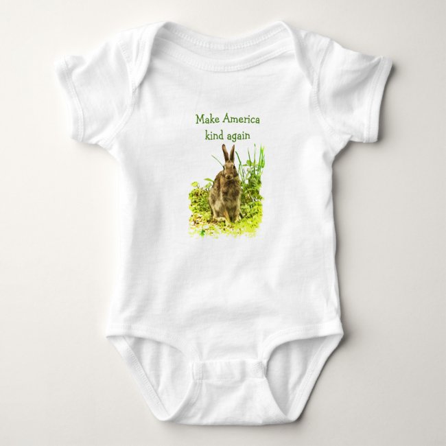 Make America Kind Again Bunny Rabbit Baby Bodysuit