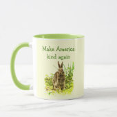 Make America Kind Again Cute Bunny Rabbit Mug (Left)