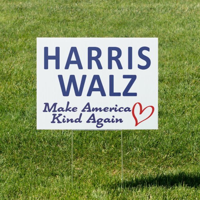 Make America Kind Again Harris Walz 2024 Election Sign (Insitu)