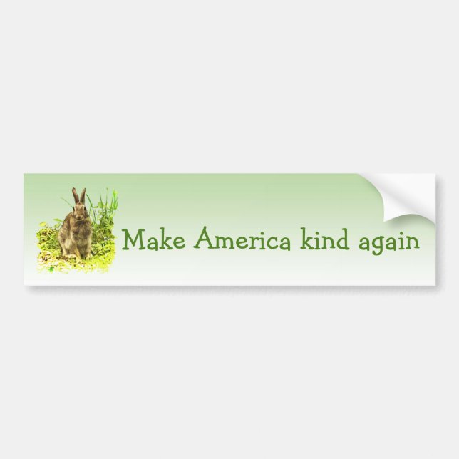 Make America Kind Again Rabbit Bumper Sticker (Front)