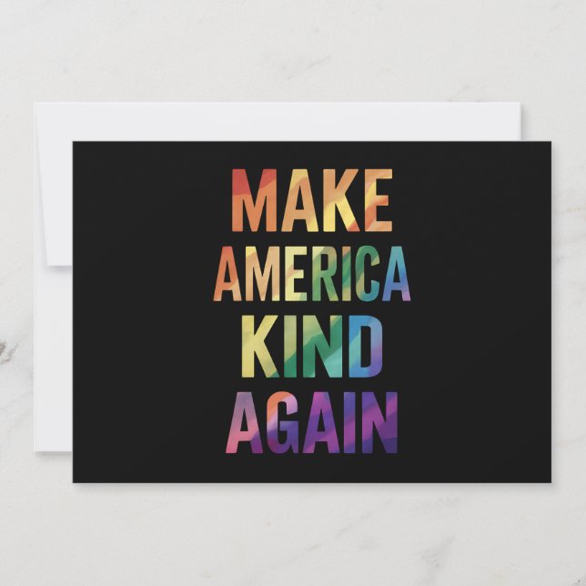 Make America Kind Again Rainbow LGBTQ Gay  Invitation (Front)