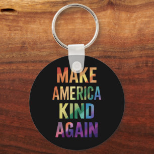 Make America Kind Again Rainbow LGBTQ Gay  Keychain