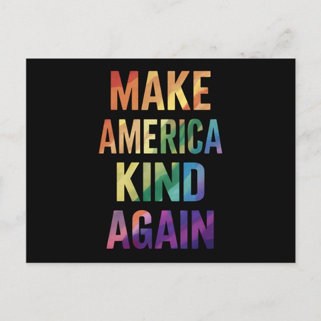 Make America Kind Again Rainbow LGBTQ Gay  Postcard (Front)