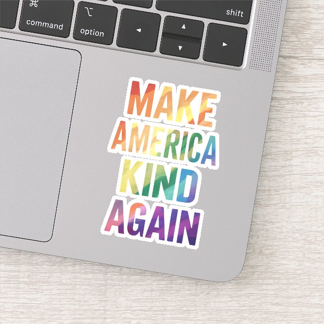 Make America Kind Again Rainbow LGBTQ Gay  Sticker (Detail)