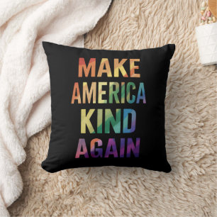 Make America Kind Again Rainbow LGBTQ Gay  Throw Pillow