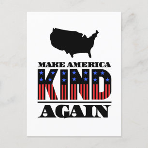 Make America Kind Again Red White Blue Stripe Postcard