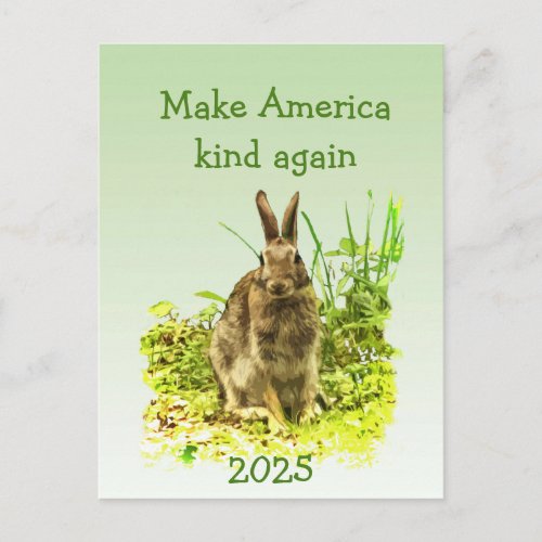 Make America Kind Again with 2025 Calendar on Back Postcard