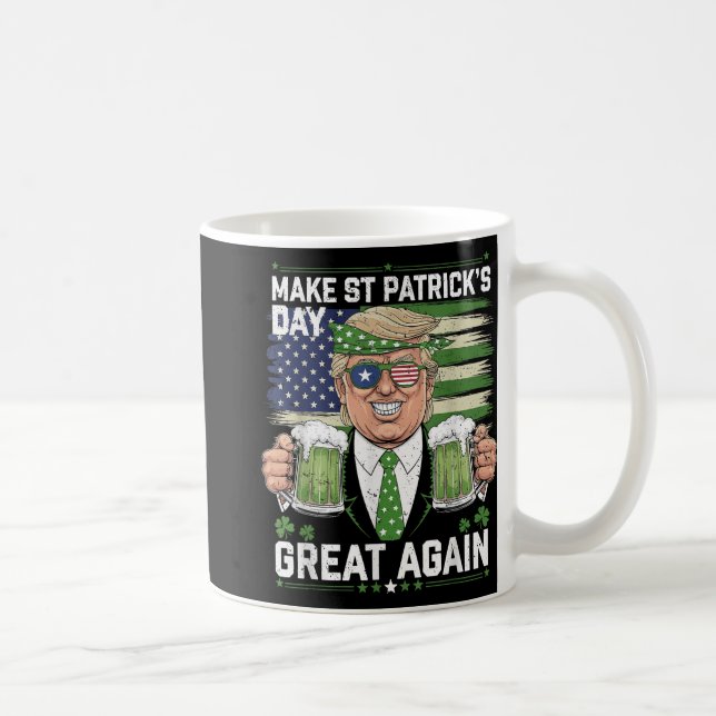 Make America Lucky Again St Patricks Day Trump Gre Coffee Mug (Right)