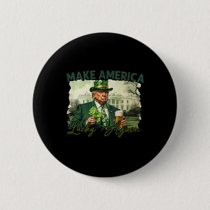 Make America Lucky Again Trump St Patrick Day Sham Button