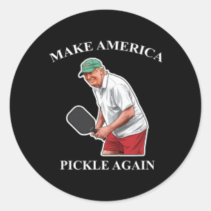 Make America Pickle Again Pickleball Donald Trump Classic Round Sticker