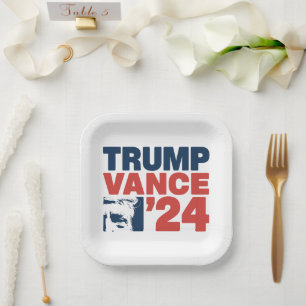 Make America Safe Again Trump Vance 2024 MAGA Paper Plates