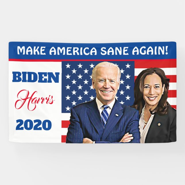 Make America Sane Again Biden and Harris 2020 Banner (Horizontal)