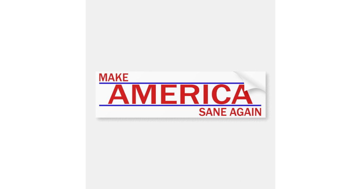 Make America Sane Again Bumper Sticker | Zazzle