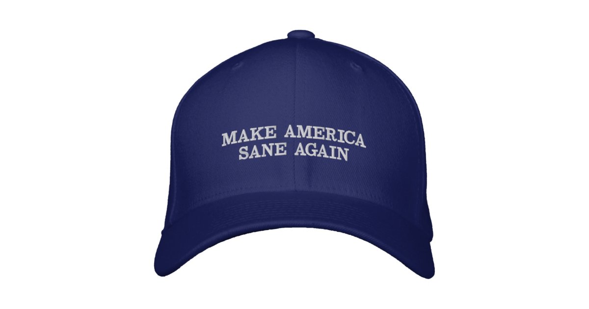 Make America Sane Again Embroidered Baseball Cap Zazzle