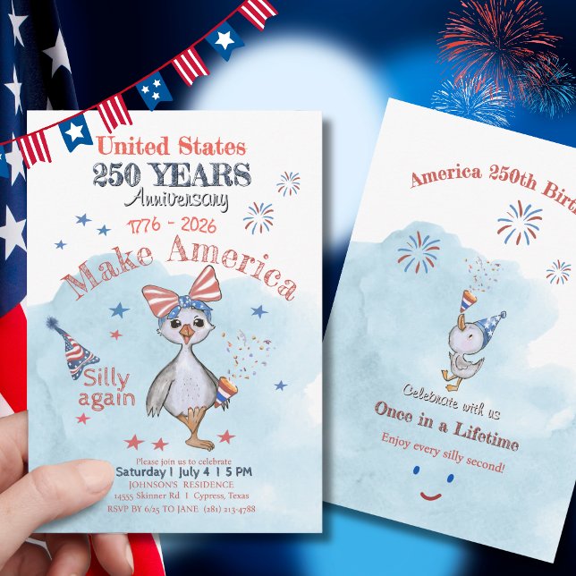 Make America Silly Again US 250th Anniversary  Invitation (Make America Silly Again US 250th Anniversary Invitation)