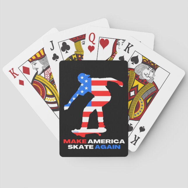 MAKE AMERICA SKATE AGAIN 50-50grind edition        Poker Cards (Back)
