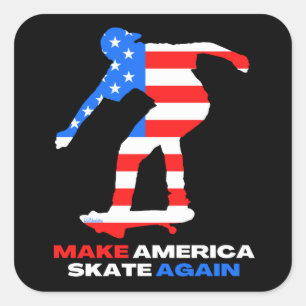 MAKE AMERICA SKATE AGAIN 50-50grind edition Square Sticker