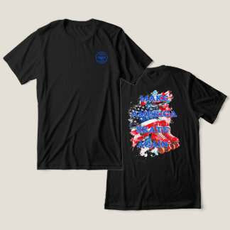 Make America Skate Again with flag - back design Tri-Blend Shirt