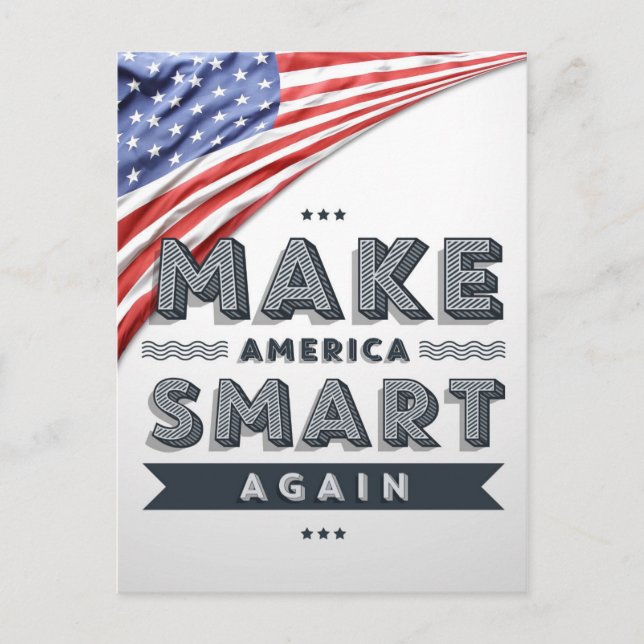 Make America Smart Again Flag Protest Parody Postcard (Front)