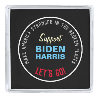 Make America Stronger Support BIDEN HARRIS Silver Finish Lapel Pin